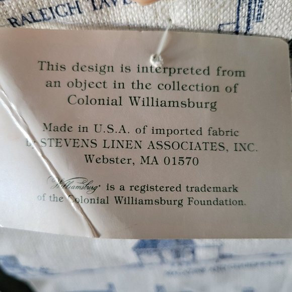 Large Williamsburg Historic Area Buildings Linen Souvenir Tea Towel w/Tag - Picture 8 of 8